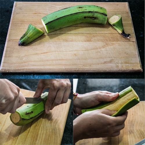 Peeling Plantains