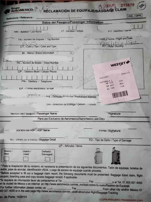 travel documents aeromexico