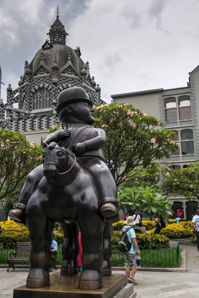Statue of a fat man on a horse